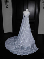 Vestido de fiesta elegante de sirena con cuentas de tul azul, vestido de noche formal, vestido de novia Y8655