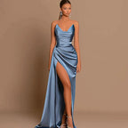 Blue Mermaid Prom Evening Dresses Formal Sweetheart Floor Length Party Dress Side Slit Night Cocktail Gowns Plus Size-payinti