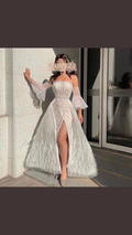 Schickes A-Linien-Ballkleid ohne Träger, modisches Abendkleid Y6708