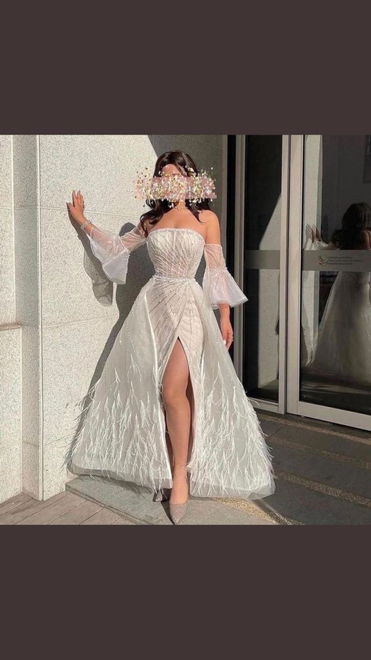 Chic A-line Strapless Prom Dress Fashion Evening Dress Y6708
