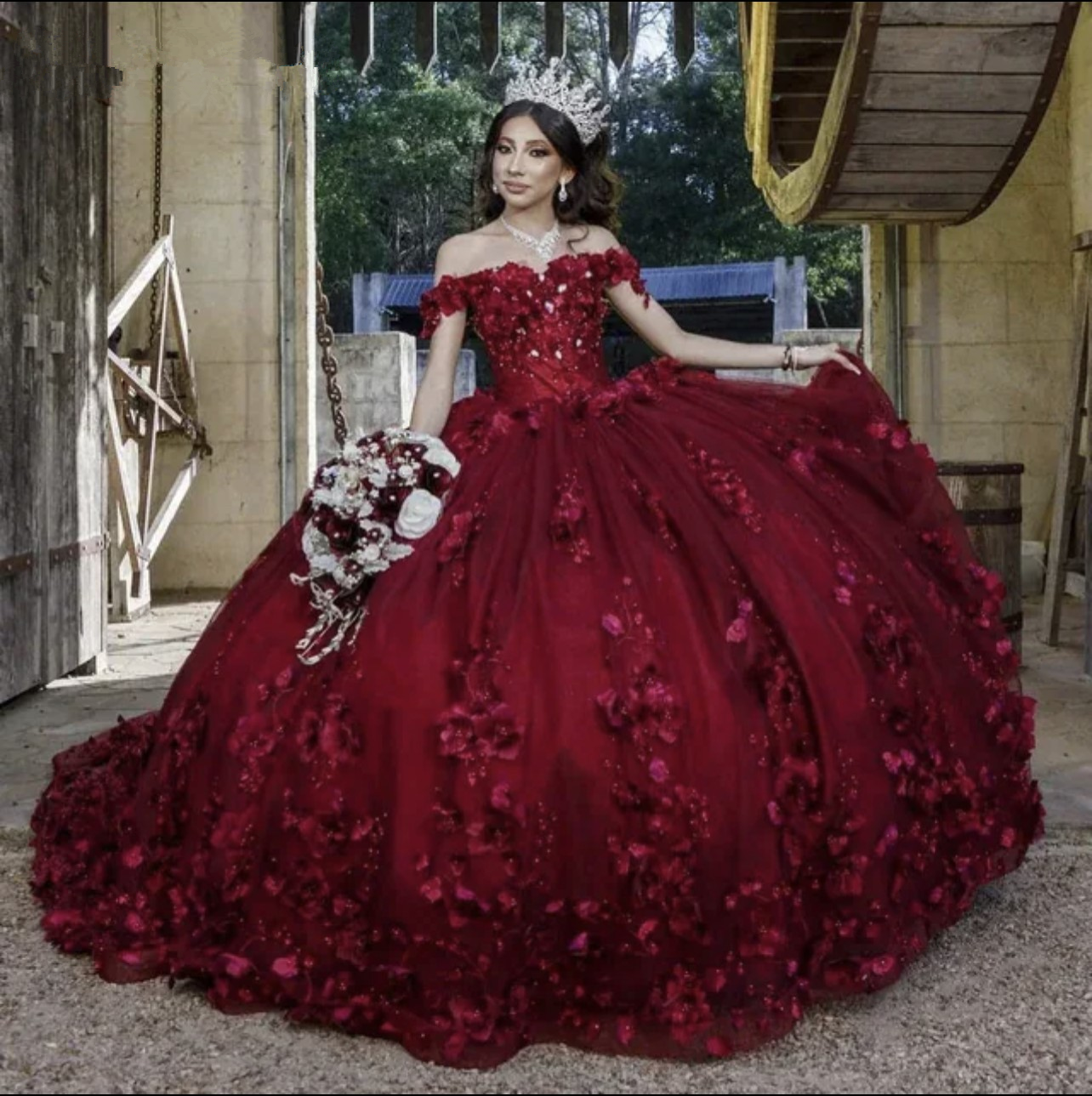 Vestido de fiesta de encaje hecho a mano para mujer, vestido de quinceañera Y4801