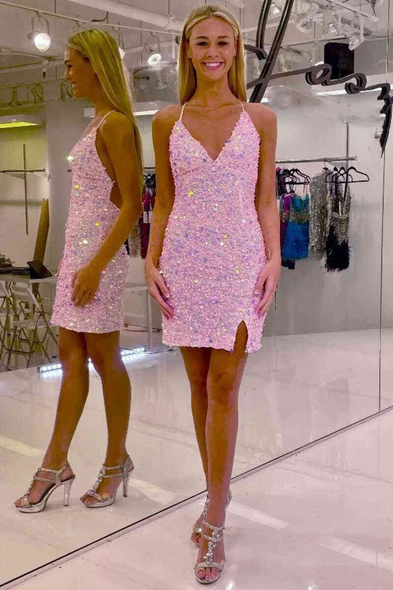 Anthea | Vestido de fiesta con lentejuelas y escote en V