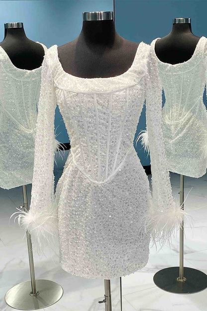 Minerva | Vestido de fiesta con lentejuelas y mangas largas