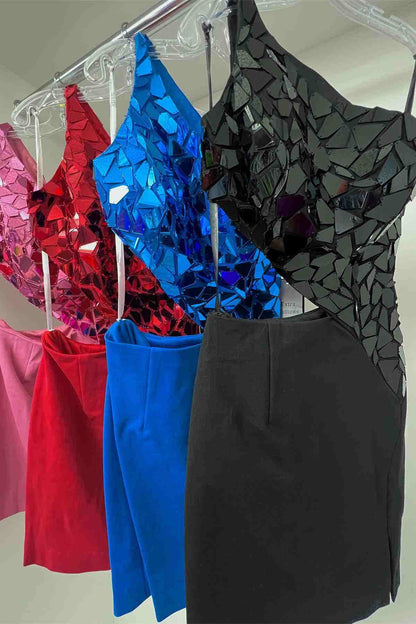 Perdita | Vestido de fiesta de un solo hombro con abertura