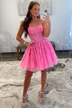 Petunia | Vestido de fiesta de tul con encaje y apliques en forma de A