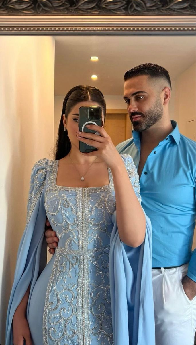 Elegante vestido de noche de lujo con lentejuelas y cuentas azules, ribete de satén y chal, estilo árabe dubaití, vestido de fiesta musulmán Y4669