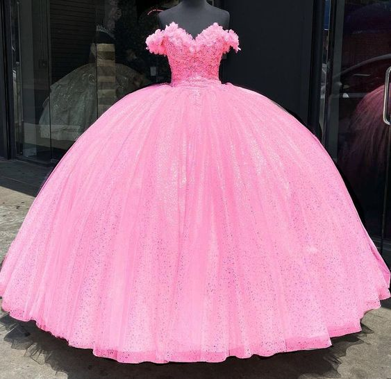 Glitzerndes schulterfreies Ballkleid Sweet 16 Kleid Y4488