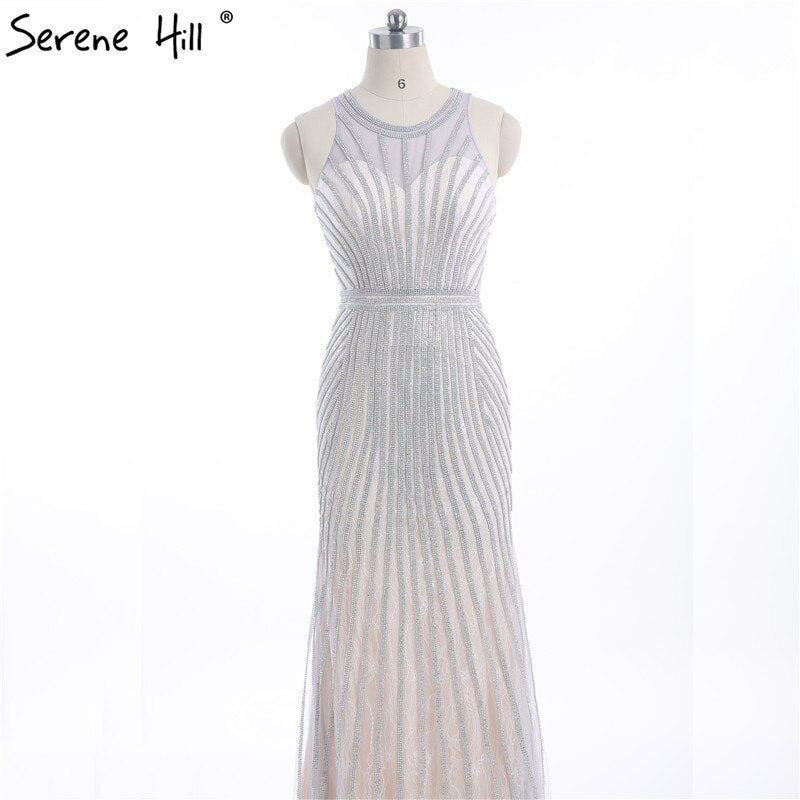 En oferta, sin devolución ni reembolso. Vestido de fiesta de noche dorado con cuello halter, fotos reales, tul nude, diamantes, para ocasiones especiales, 2025, vestido de noche largo formal LA6008.