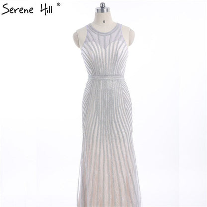 En oferta, sin devolución ni reembolso. Vestido de fiesta de noche dorado con cuello halter, fotos reales, tul nude, diamantes, para ocasiones especiales, 2025, vestido de noche largo formal LA6008.