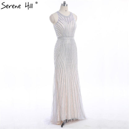 En oferta, sin devolución ni reembolso. Vestido de fiesta de noche dorado con cuello halter, fotos reales, tul nude, diamantes, para ocasiones especiales, 2025, vestido de noche largo formal LA6008.