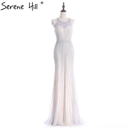 En oferta, sin devolución ni reembolso. Vestido de fiesta de noche dorado con cuello halter, fotos reales, tul nude, diamantes, para ocasiones especiales, 2025, vestido de noche largo formal LA6008.