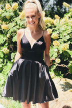Gelbe Homecoming-Kleider mit Taschen SYH31
