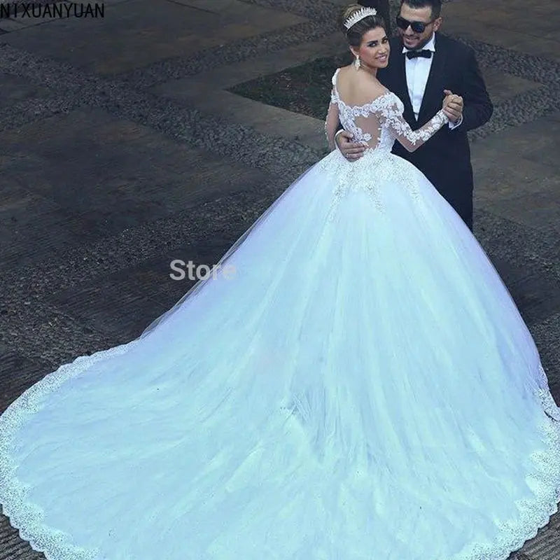 Formal Dresses Long Sleeve Wedding Dress Bridal Robe Ball Gown Special Occasion Dresses Bride Women Princess Trend Fairy-payinti