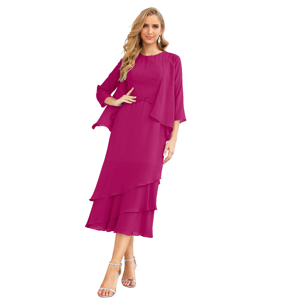 Sunnderly Chiffon Spring Mother of The Bride Dresses A-Line Plus Size for Women Formal Prom Gowns