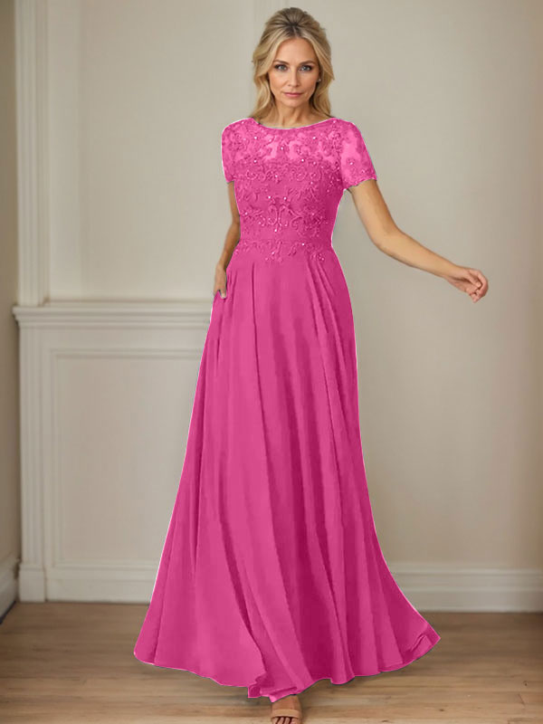 Dunkelmarineblaues A-Linien-Chiffonkleid mit U-Boot-Ausschnitt und Pailletten 
