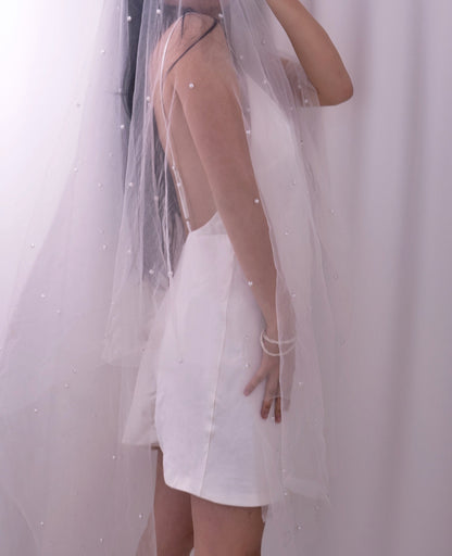 30 momme mulberry silk two-layered bridal mini dress