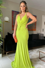 Elegantes Meerjungfrau-Ballkleid mit V-Ausschnitt, schickes Abendkleid Y5298