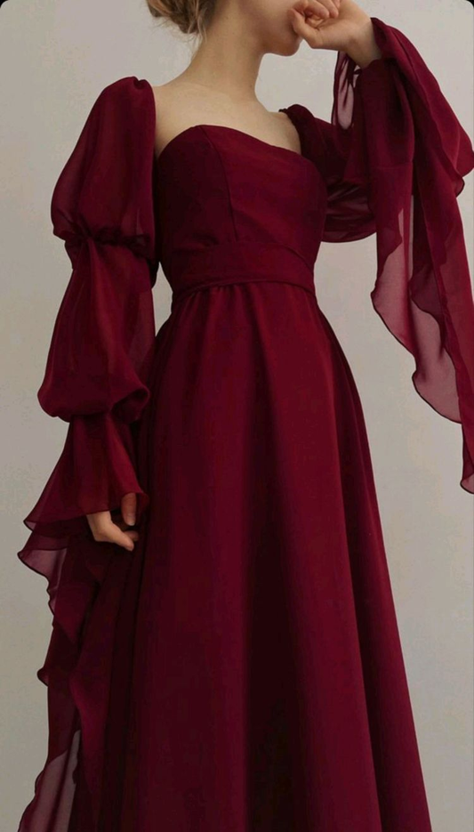 Wunderschönes Vintage Romantisches A-Linien-Ballkleid Abendkleid Y2938
