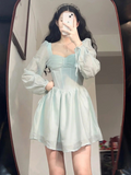 Retro A-line Homecoming Dress with Long Sleeves Party Dress Y2517