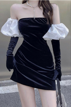Sexy Schwarzes Trägerloses Homecoming-Kleid, Schwarzes Partykleid Y2381