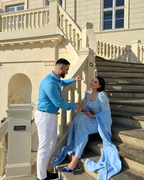 Elegante vestido de noche de lujo con lentejuelas y cuentas azules, ribete de satén y chal, estilo árabe dubaití, vestido de fiesta musulmán Y4669
