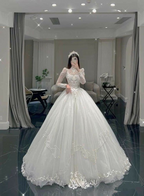 Glamouröses weißes A-Linien-Brautkleid, weißes Brautkleid Y4016