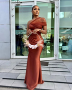 Sexy Meerjungfrau auf der Schulter Ballkleid Abendkleid Y4860