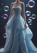 Elegante vestido de noche de gasa azul sin tirantes y con cuentas, vestido formal de sirena para fiesta Y8338