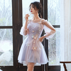 Entzückendes rosa und blaues kurzes Partykleid mit Schmetterling, süßes kurzes Homecoming-Kleid Y2742