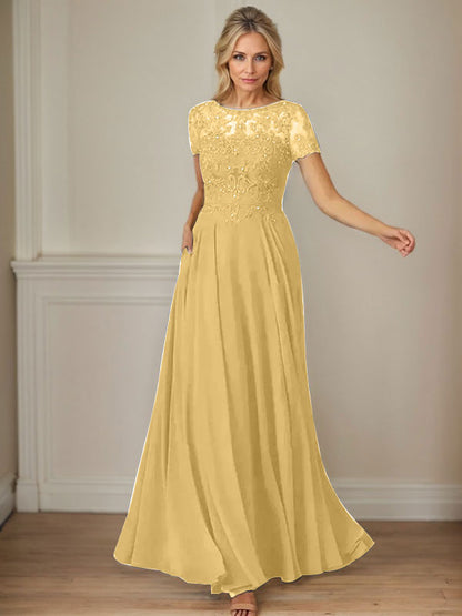 Dunkelmarineblaues A-Linien-Chiffonkleid mit U-Boot-Ausschnitt und Pailletten 