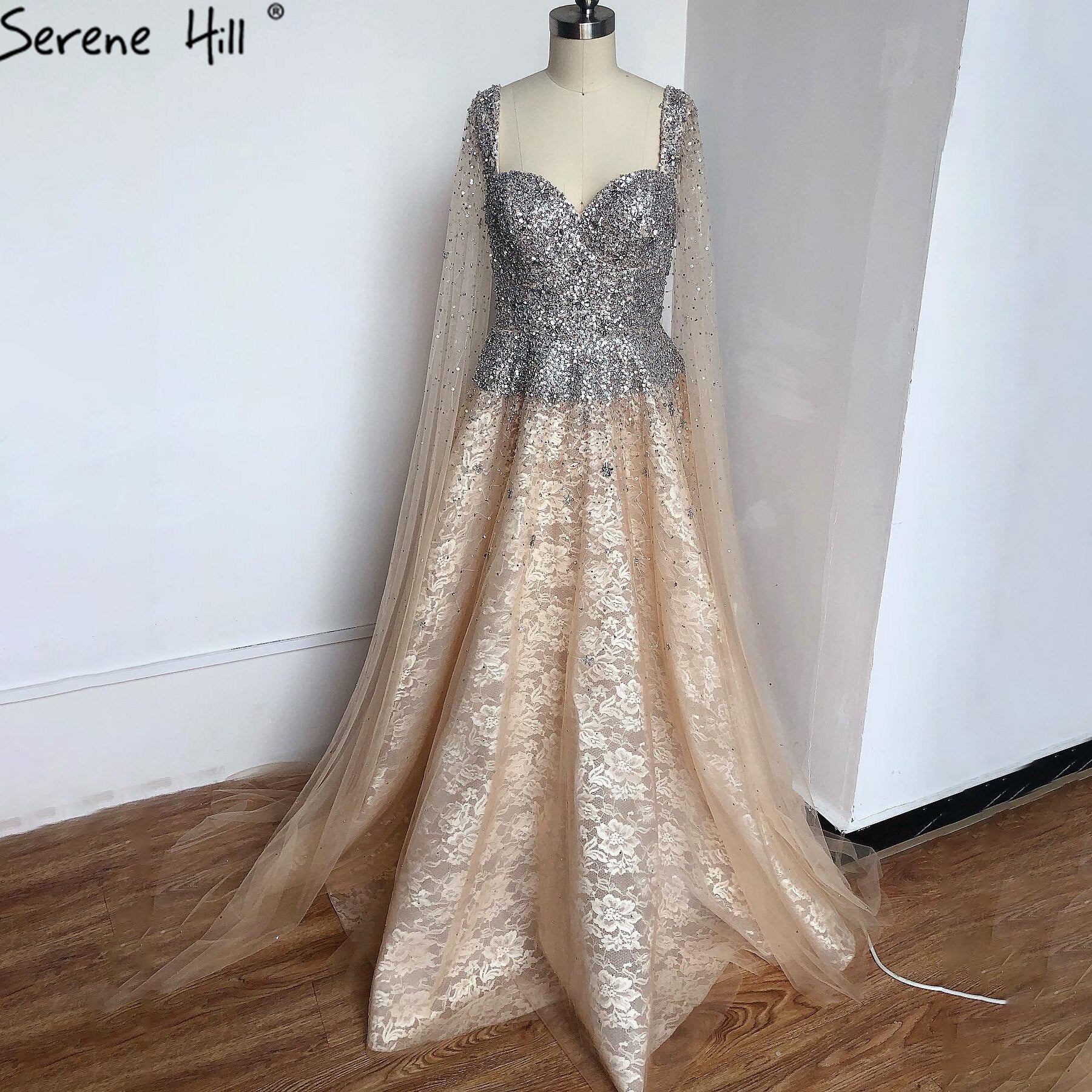Verkauf Gold Backless Sexy Luxus Abendkleider 2025 Dubai Kristall Ärmelloses A-linie Formale Kleid LA70290 