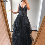 En oferta, sin devolución ni reembolso. Oferta: Vestido de noche dorado con escote en V, cuentas y diamantes. Vestido de noche sexy de corte A sin mangas. Diseño 2025 LA70149. 