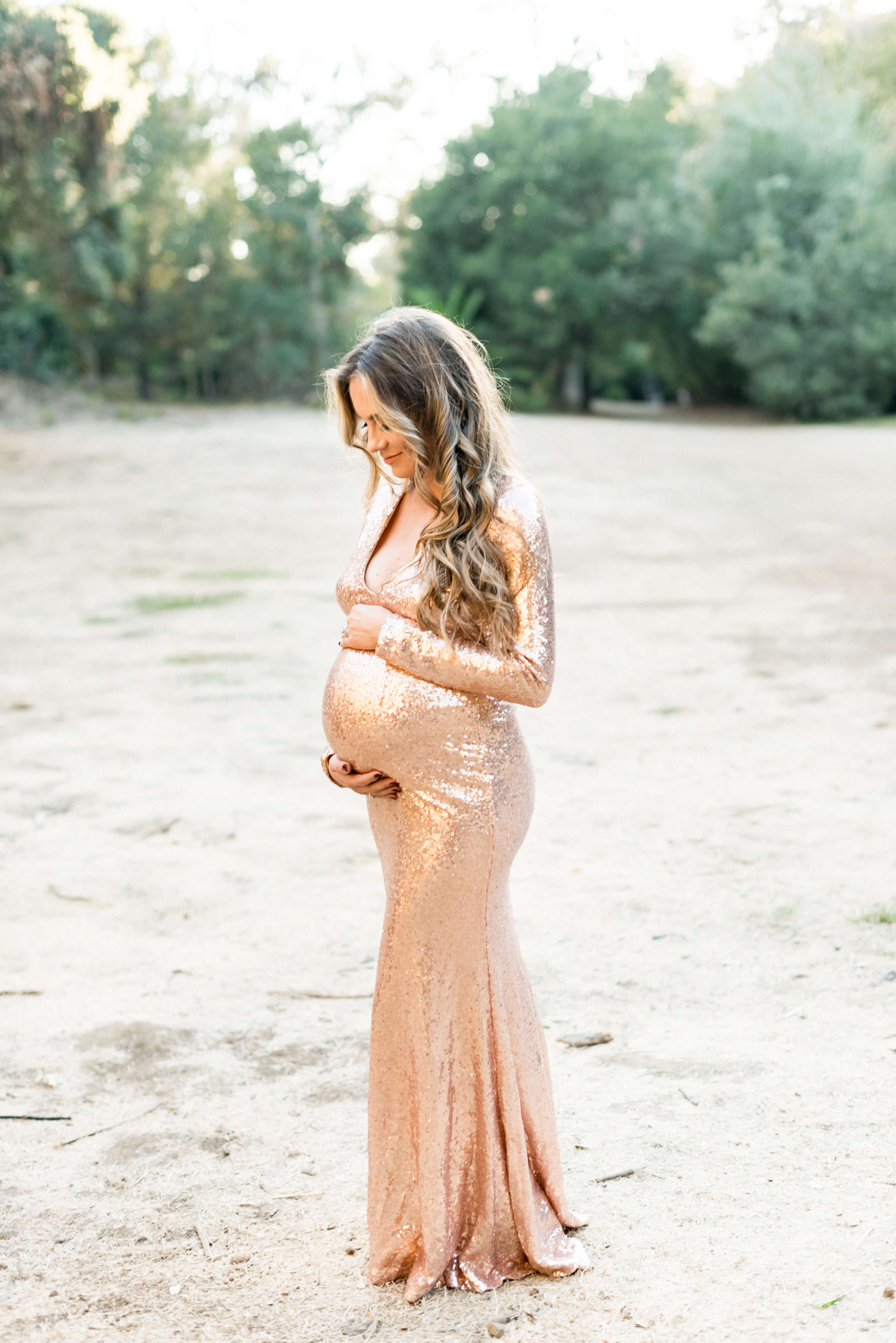 Goldenes Umstandskleid Goldenes Babypartykleid SY015