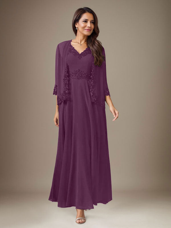 Vestido de gasa con lentejuelas en color ciruela