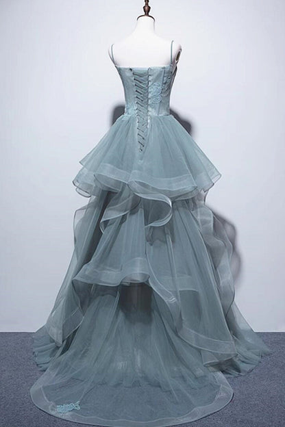 Lace Long Prom Dresses, Green Lace Long Formal Evening Dresses