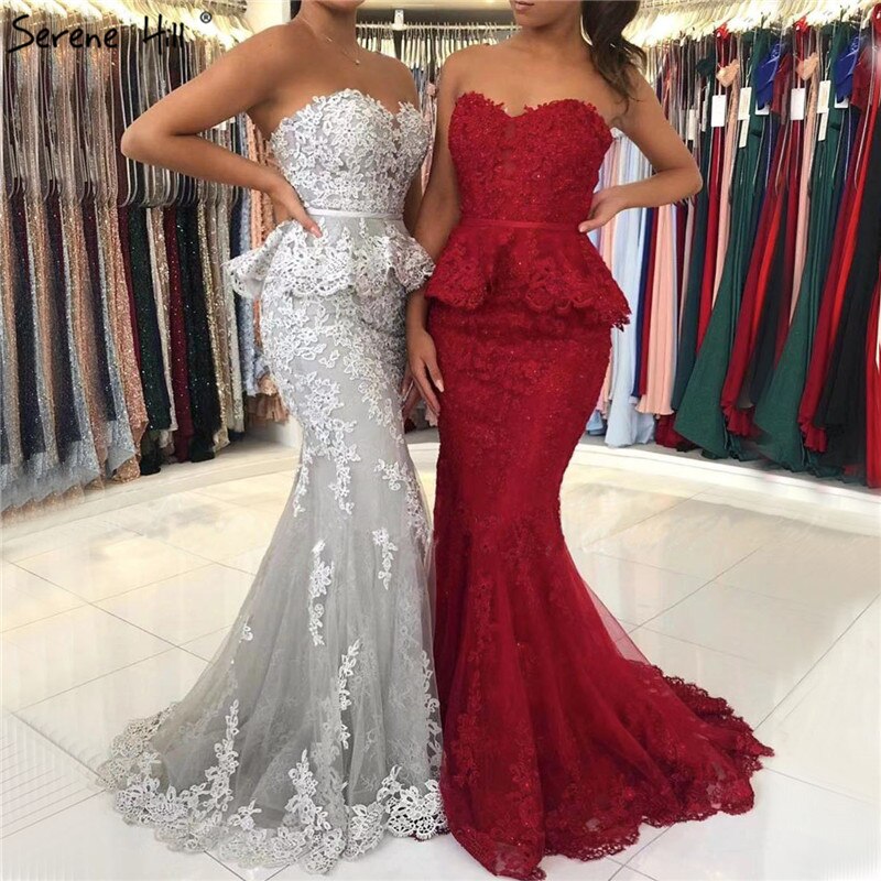 En oferta, sin devolución ni reembolso.Vestido de noche gris de dos piezas con corte sirena, sin mangas, sexy, de encaje, largo, LA70247. 