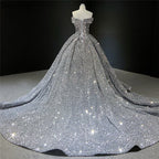 Vestidos de novia de lujo con lentejuelas grises y plateadas, estilo Dubái, sin mangas, sexys, HM66742, hechos a medida, 2025 