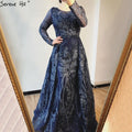 Vestido de noche musulmán rosa largo de sirena con cola, de lujo, para mujer, vestido formal de fiesta 2025 LA70541 