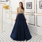 On Sale no return no refundSale High Collar Fashion Evening Dresses Short Sleeve Beading Sequined LA6568
