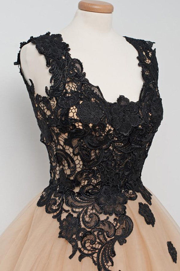 Tüll Ballkleid Ärmellos Kurze Ballkleider 