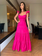 Vestido de fiesta rosa intenso, nuevo, de noche, Y5089
