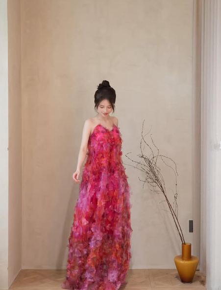 Vestido de fiesta de tul con estampado bonito, corte A, vestido de noche Y8539