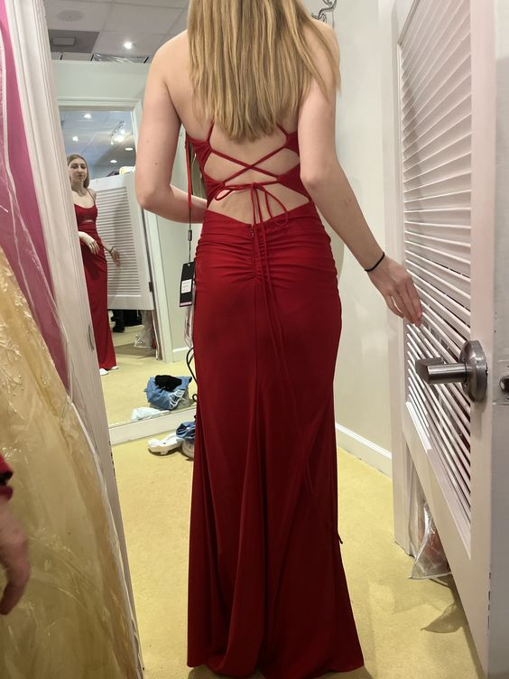 Elegant Sheath Evening Dress With Split Winter Dance Dress Y6389