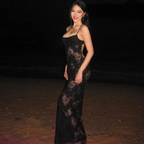 Vestido de fiesta largo de encaje negro sexy con tirantes finos Y8001