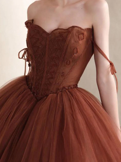 Glamorous A-line Spaghetti Straps Tulle Ball Gown,16th Birthday Dress Y7176