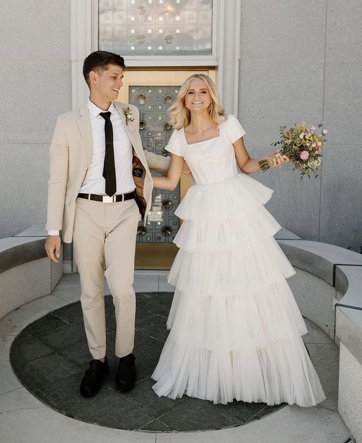 Vestido de novia elegante de tul escalonado, vestido de novia vintage Y4266