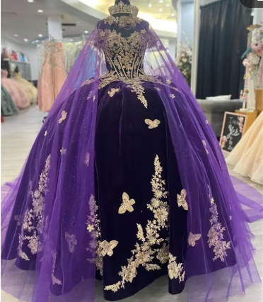 Impresionante vestido de quinceañera de princesa morado, vestido morado para dulces 16 Y6560