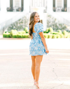 Retro Style Floral A-line Short Homecoming Dress,Summer Outfit Dress Y2957