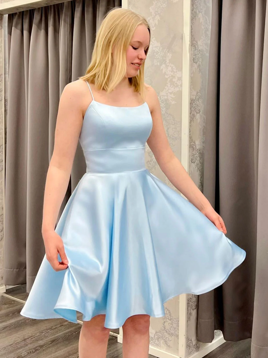 Blaues Satin-Heimkehrkleid, 8. Abschlusskleid Y3074