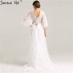 En oferta, sin devolución ni reembolso. Oferta, vestidos de noche de media manga con borlas de plumas de ensueño 2025, vestidos de noche formales sexys de moda con perlas blancas LA6225